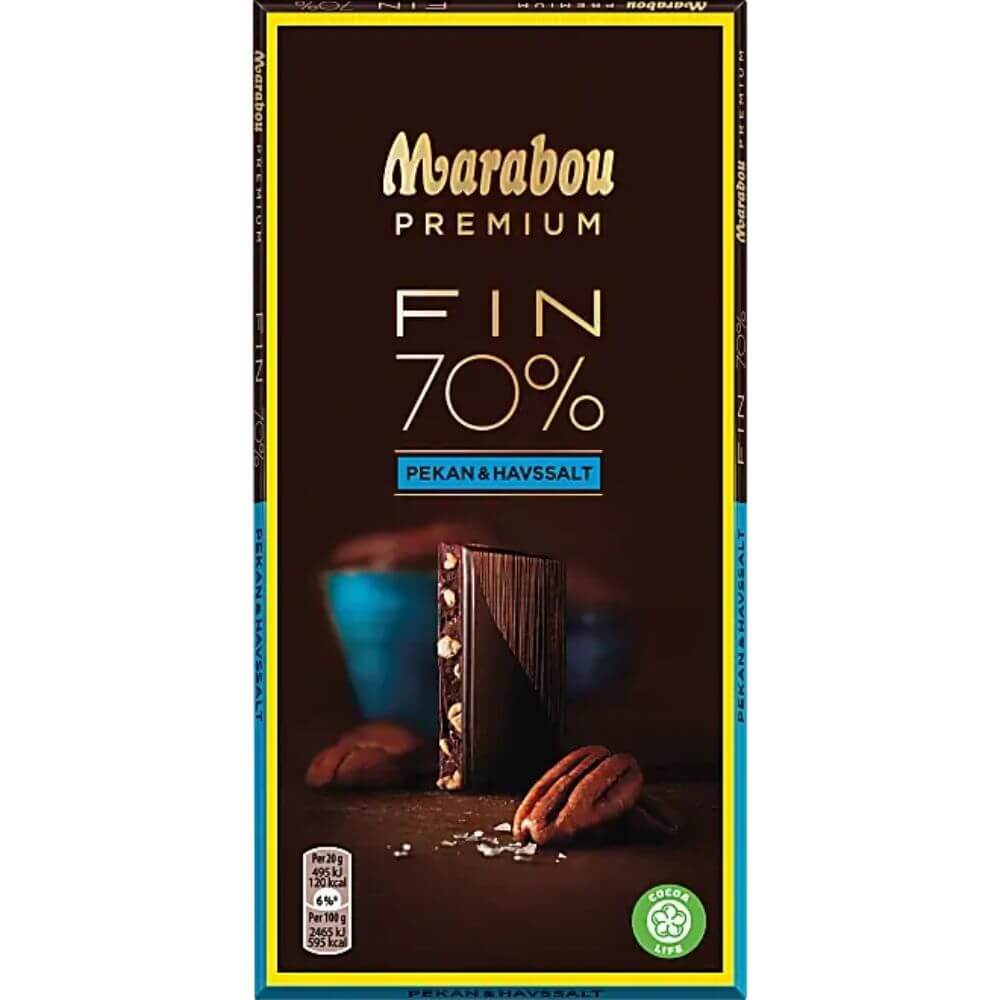 Marabou Dark Chocolate Premium Sea Salt Pecan 100g