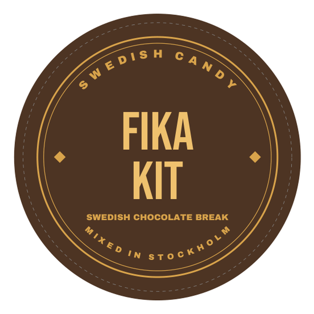 Fika Kit — Swedish chocolate break mix label, mixed in Stockholm