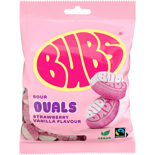 BUBS Godis Goody Strawberry and Vanilla Sour 90g 4