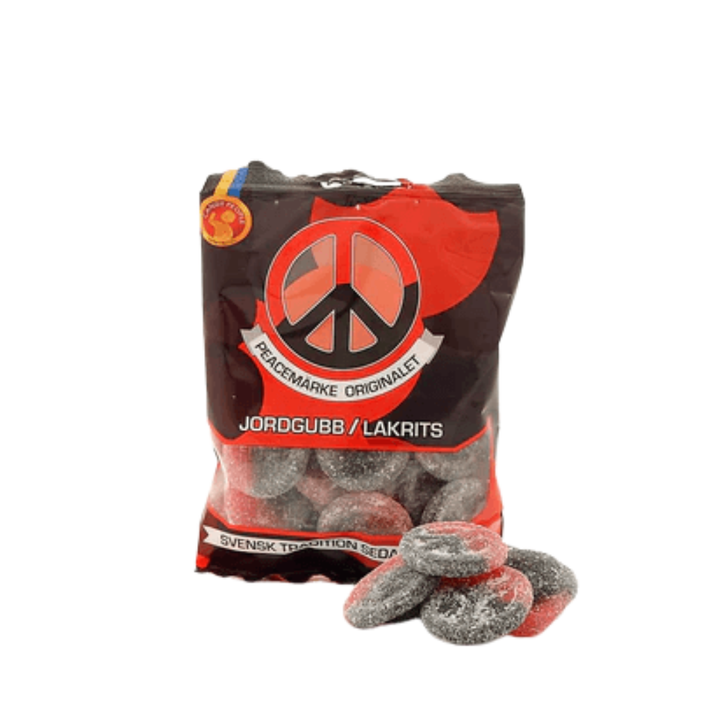 Candypeople Peacesign Strawberry and Licorice 80g 2