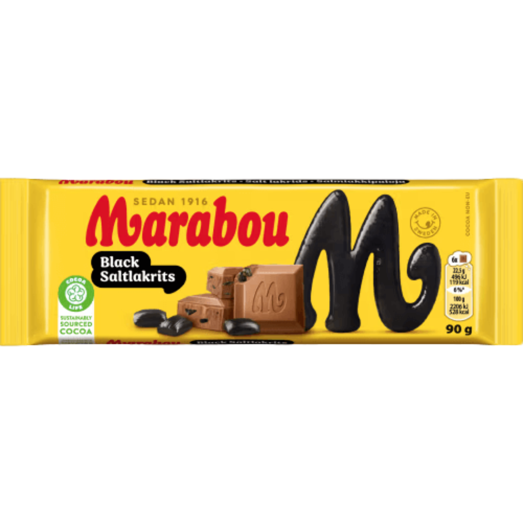 Marabou Black Salt Licorice Bar 90g