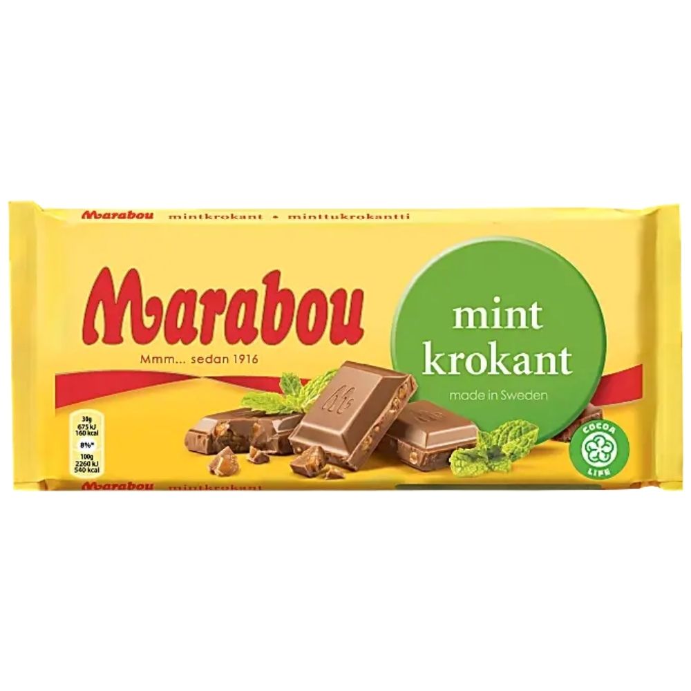 Marabou Mint Krokant Bar 200g